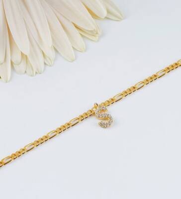 Vaoov 925 Ayar Gümüş Harfli Halhal  - 2