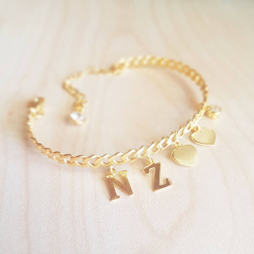 Vaoov 925 Ayar Gümüş Harfli Kalp Kelepçe Bilezik - 3