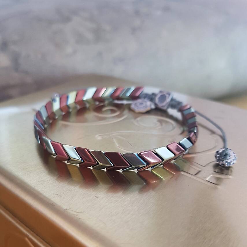 Vaoov 925 Ayar Gümüş Hematit Taşlı Erkek Bileklik - 3