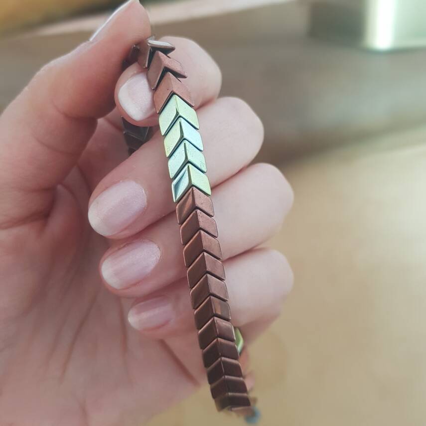 Vaoov 925 Ayar Gümüş Hematit Taşlı Erkek Bileklik - 2