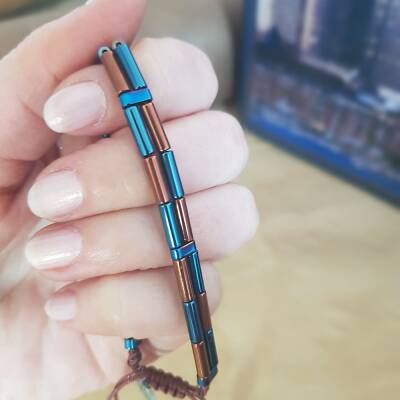 Vaoov 925 Ayar Gümüş Hematit Taşlı Erkek Bileklik - 2