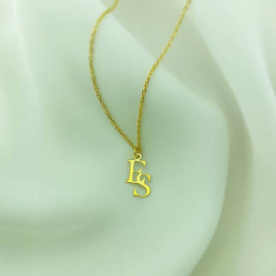 Vaoov 925 Ayar Gümüş İki Harfli Minimal Kolye - 4