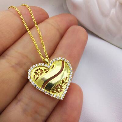 Vaoov 925 Ayar Gümüş İki İsimli Kişiye Özel Kalp Kolye - 3