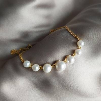 Vaoov 925 Ayar Gümüş İnci Bileklik - 2