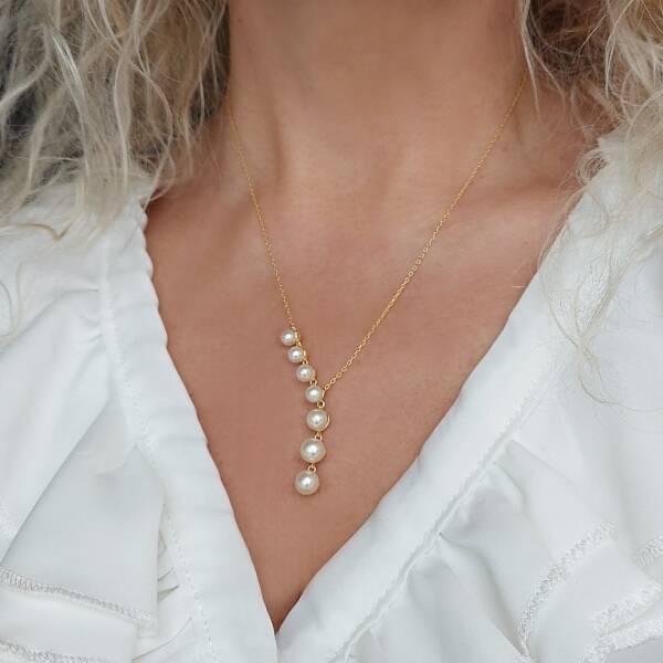 Vaoov 925 Ayar Gümüş İnci Kolye - 1