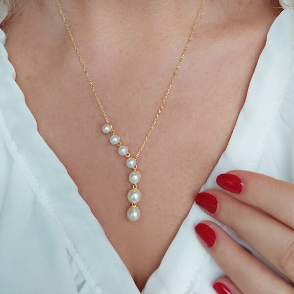 Vaoov 925 Ayar Gümüş İnci Kolye - 2