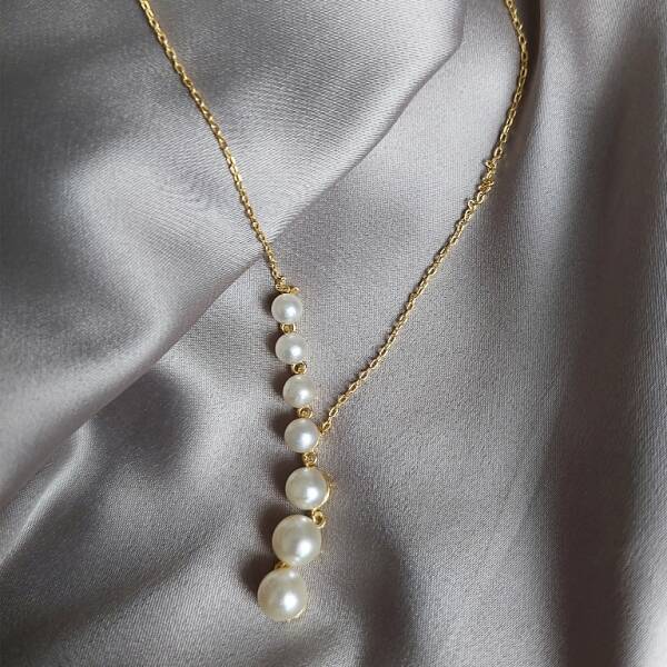 Vaoov 925 Ayar Gümüş İnci Kolye - 3