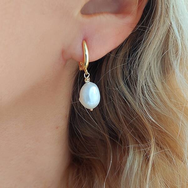 Vaoov 925 Ayar Gümüş İnci Küpe   - 2