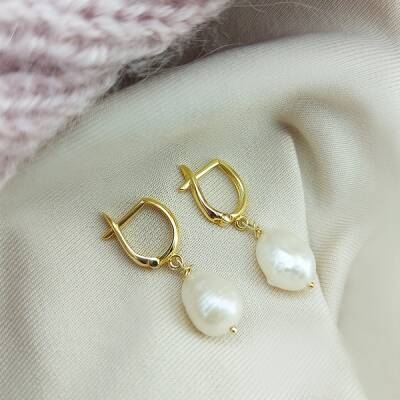 Vaoov 925 Ayar Gümüş İnci Küpe   - 3