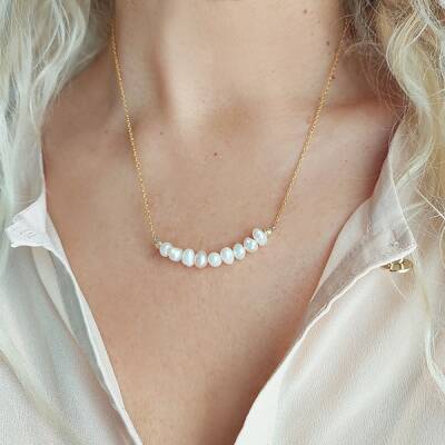 Vaoov 925 Ayar Gümüş İncili Kolye - 1