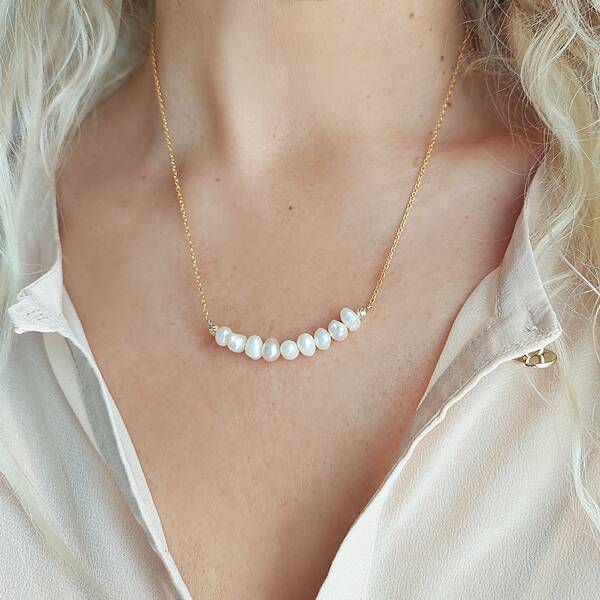 Vaoov 925 Ayar Gümüş İncili Kolye - 1