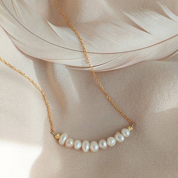 Vaoov 925 Ayar Gümüş İncili Kolye - 2