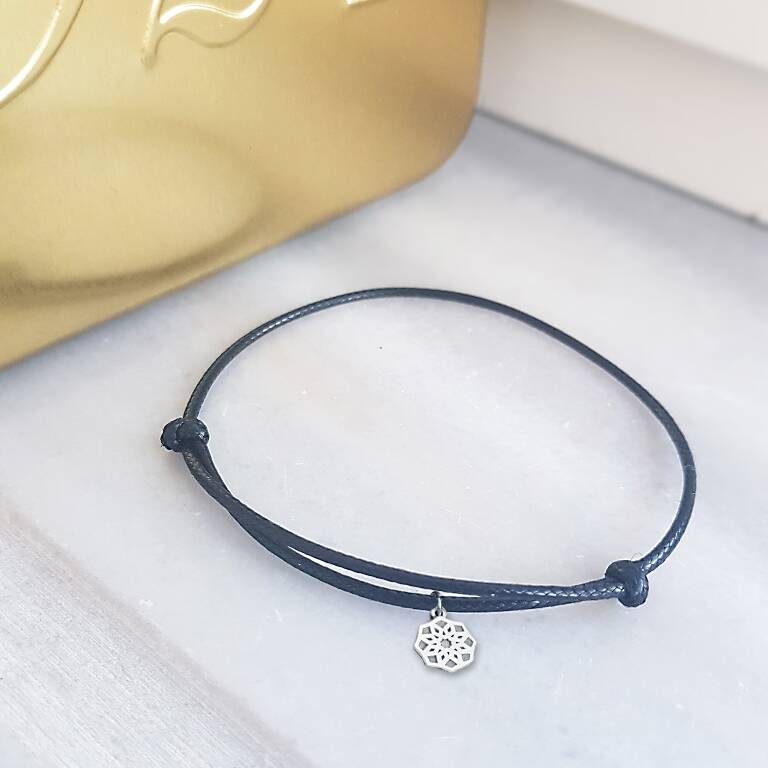 Vaoov 925 Ayar Gümüş İp Erkek Bileklik  - 1