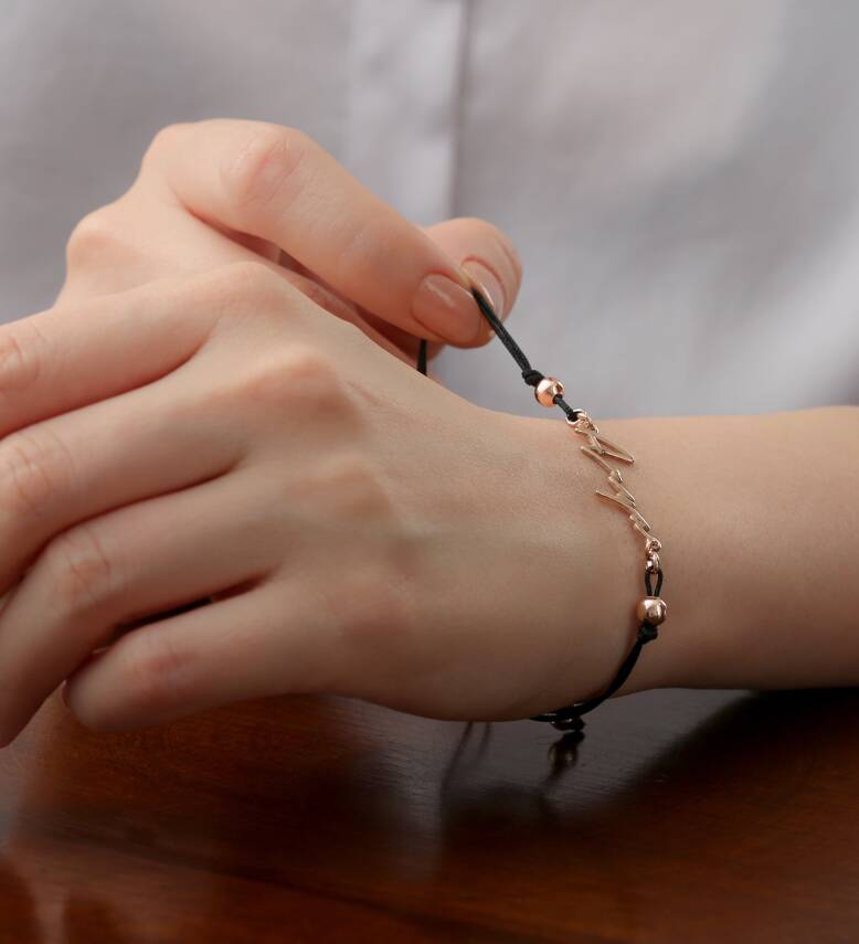 Vaoov 925 Ayar Gümüş İpli El Yazılı Kişiye Özel Bileklik - 3