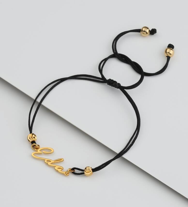 Vaoov 925 Ayar Gümüş İpli El Yazılı Kişiye Özel Bileklik - 4