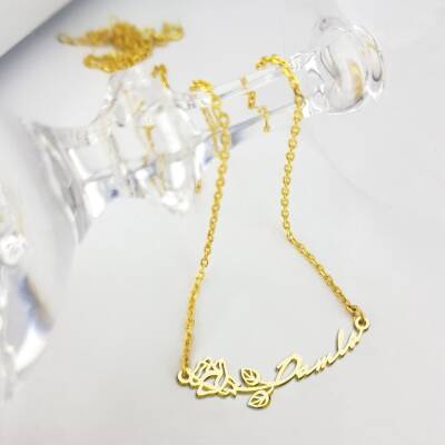 Vaoov 925 Ayar Gümüş İsimli Gül Kolye  - 1