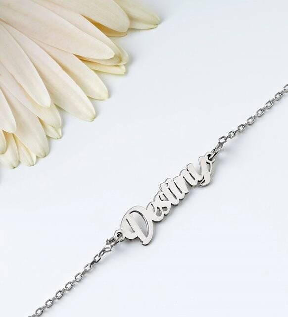 Vaoov 925 Ayar Gümüş İsimli Halhal - 2