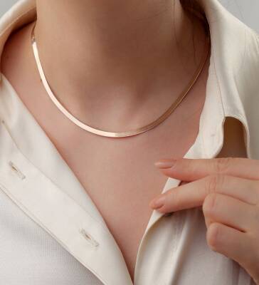 Vaoov 925 Ayar Gümüş İtalyan Yılan Zincir - 1