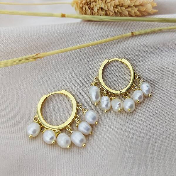 Vaoov 925 Ayar Gümüş Jessica İnci Küpe  - 1