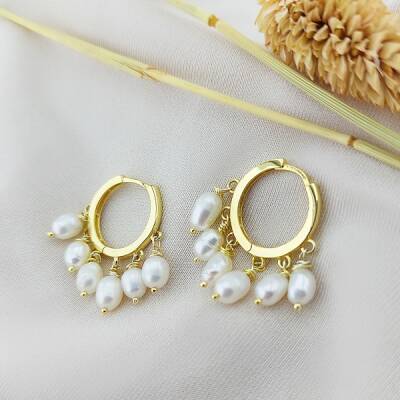 Vaoov 925 Ayar Gümüş Jessica İnci Küpe  - 2