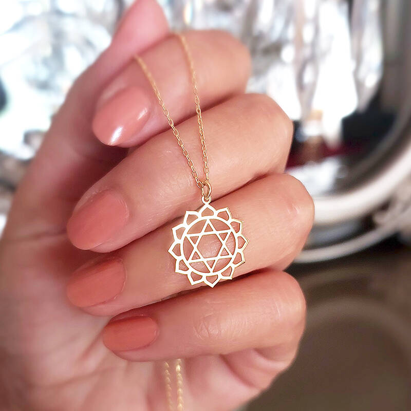 Vaoov 925 Ayar Gümüş Kalp Çakrası Kolye - 4