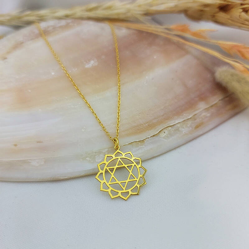 Vaoov 925 Ayar Gümüş Kalp Çakrası Kolye - 6