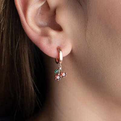 Vaoov 925 Ayar Gümüş Kiraz Küpe - 5