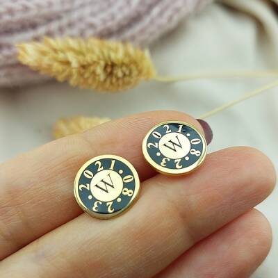 Vaoov 925 Ayar Gümüş Kişiye Özel Harfli Erkek Kol Düğmesi - 4