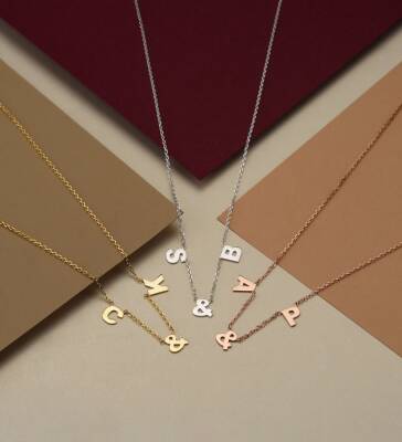 Vaoov 925 Ayar Gümüş Kişiye Özel Harfli Kolye - 3