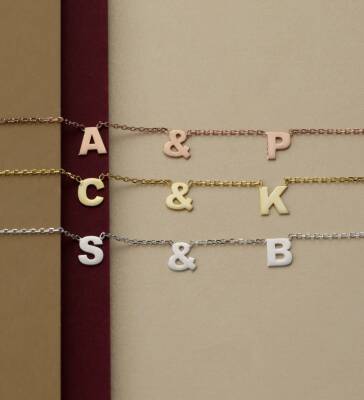 Vaoov 925 Ayar Gümüş Kişiye Özel Harfli Kolye - 4