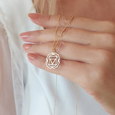 Vaoov 925 Ayar Gümüş Kök Çakra Kolye - 3