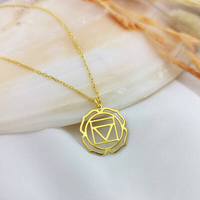 Vaoov 925 Ayar Gümüş Kök Çakra Kolye - 4