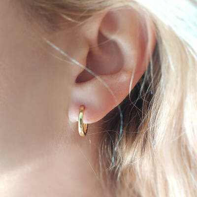 Vaoov 925 Ayar Gümüş Küçük Halka Küpe - 2