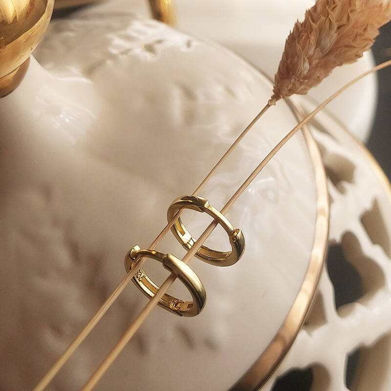 Vaoov 925 Ayar Gümüş Küçük Halka Küpe - 3