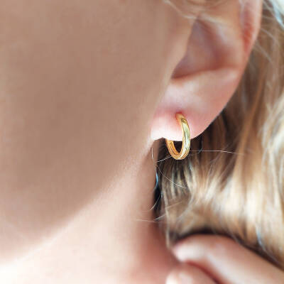 Vaoov 925 Ayar Gümüş Küçük Halka Küpe - 5