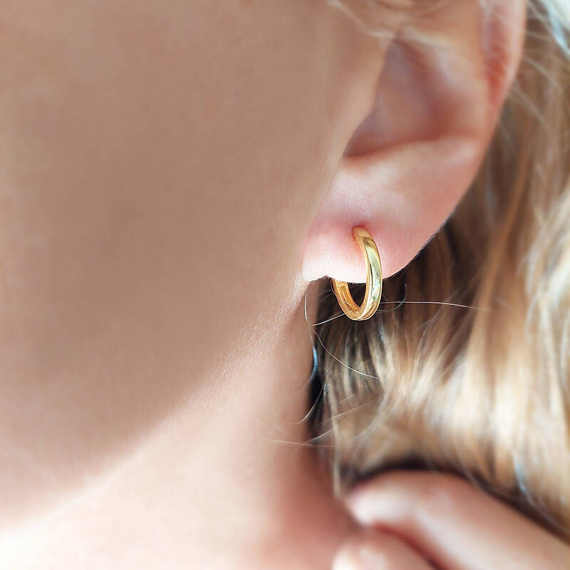 Vaoov 925 Ayar Gümüş Küçük Halka Küpe - 5