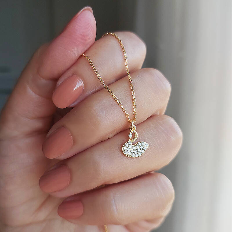 Vaoov 925 Ayar Gümüş Kuğu Kolye - 2