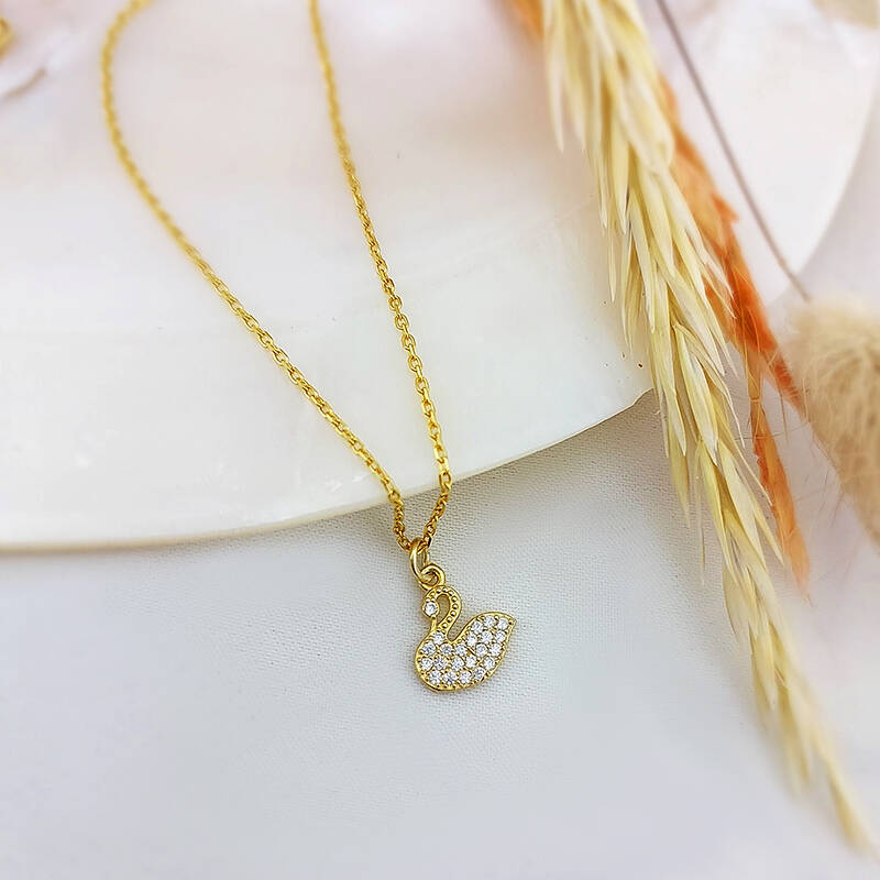 Vaoov 925 Ayar Gümüş Kuğu Kolye - 4