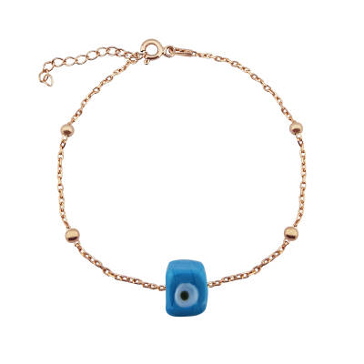 VAOOV 925 Ayar Gümüş Küp Nazar Bileklik    - 2