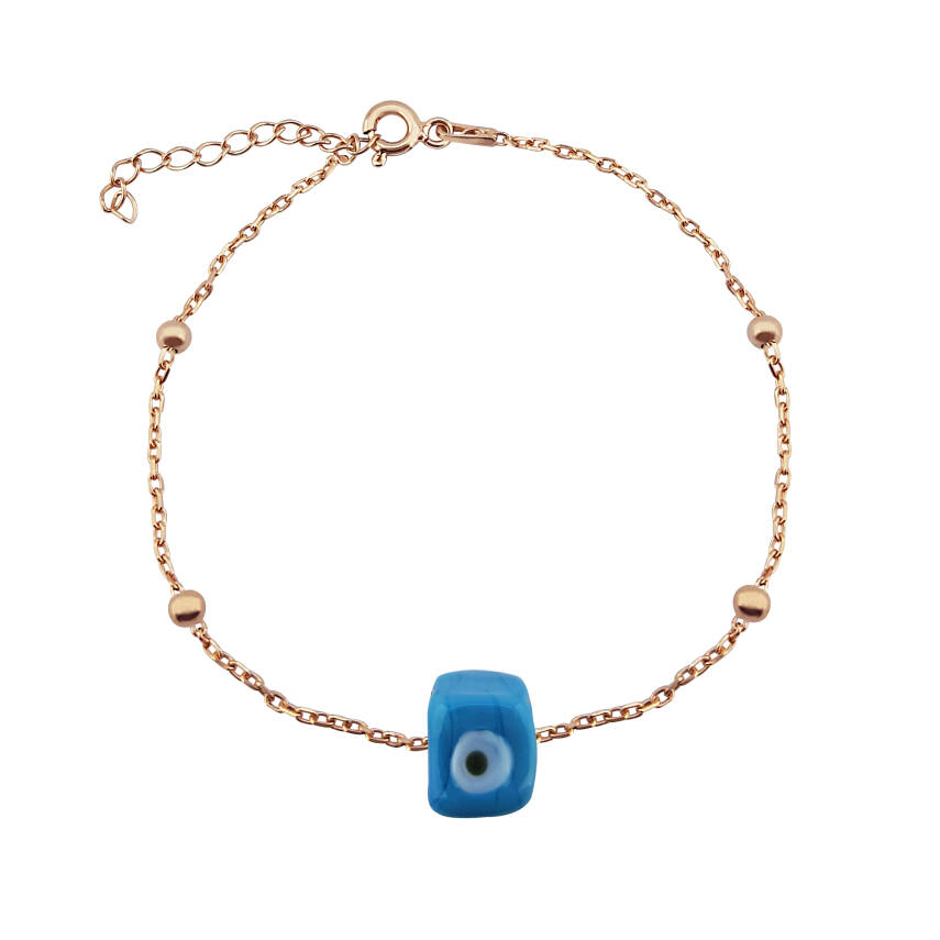 VAOOV 925 Ayar Gümüş Küp Nazar Bileklik    - 2