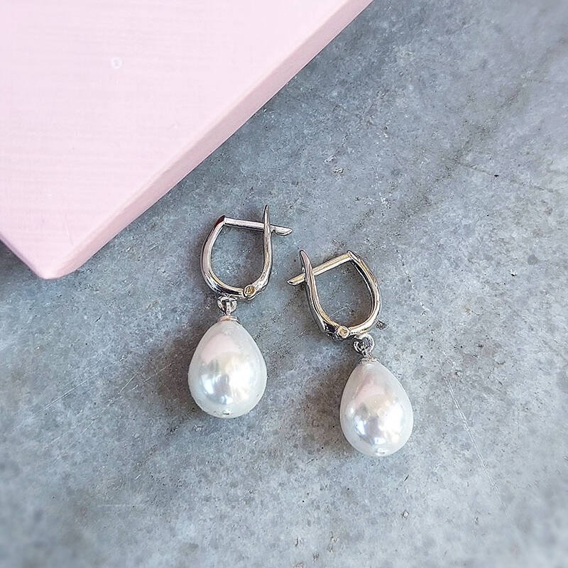 Vaoov 925 Ayar Gümüş Mayorka İnci Küpe - 2