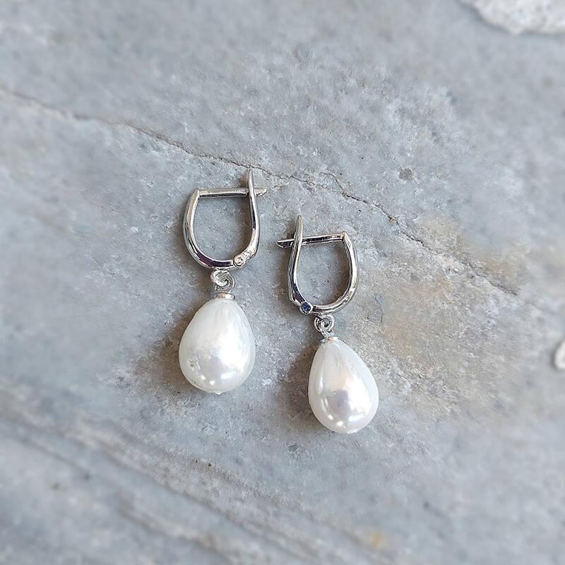 Vaoov 925 Ayar Gümüş Mayorka İnci Küpe - 4