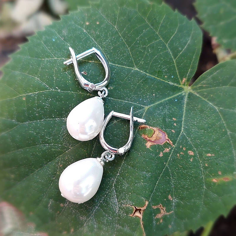 Vaoov 925 Ayar Gümüş Mayorka İnci Küpe - 5