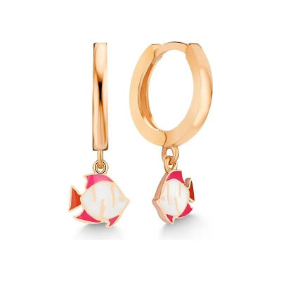 Vaoov 925 Ayar Gümüş Mineli Balık Çocuk Küpe - 2