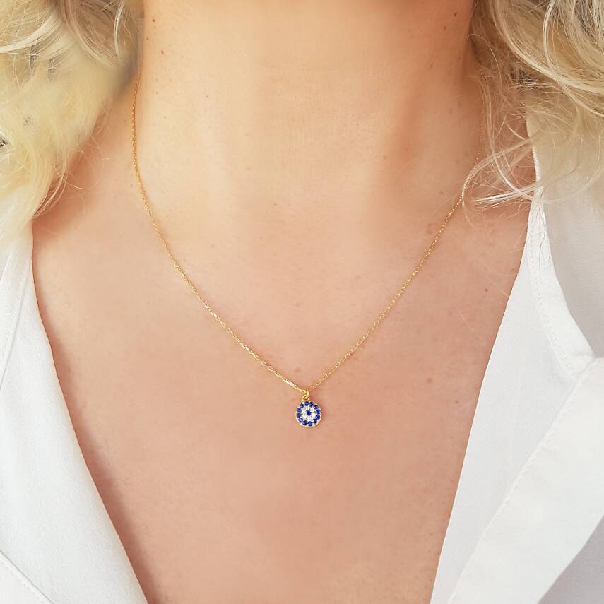 Vaoov 925 Ayar Gümüş Nazar Kolye - 1