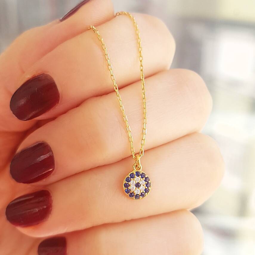 Vaoov 925 Ayar Gümüş Nazar Kolye - 2