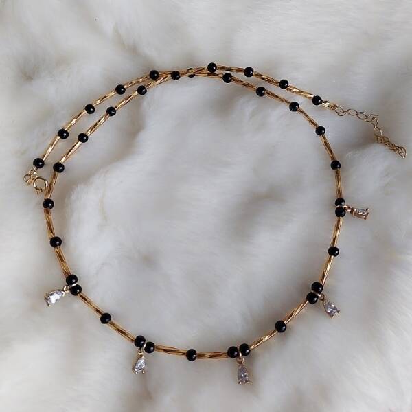 Vaoov 925 Ayar Gümüş Oniks ve Damla Taşlı Kolye - 3