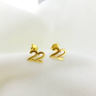 Vaoov 925 Ayar Gümüş Rakam Küpe - 3