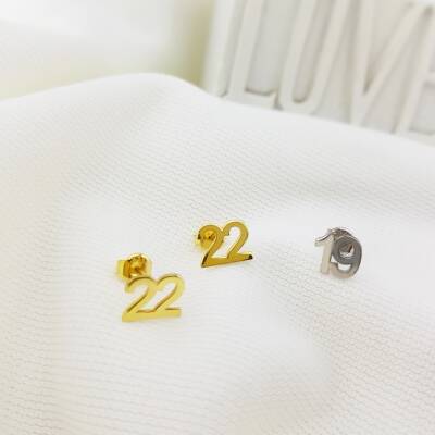 Vaoov 925 Ayar Gümüş Rakam Küpe - 6