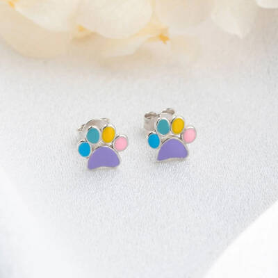 Vaoov 925 Ayar Gümüş Renkli Mineli Pati Küpe - 3